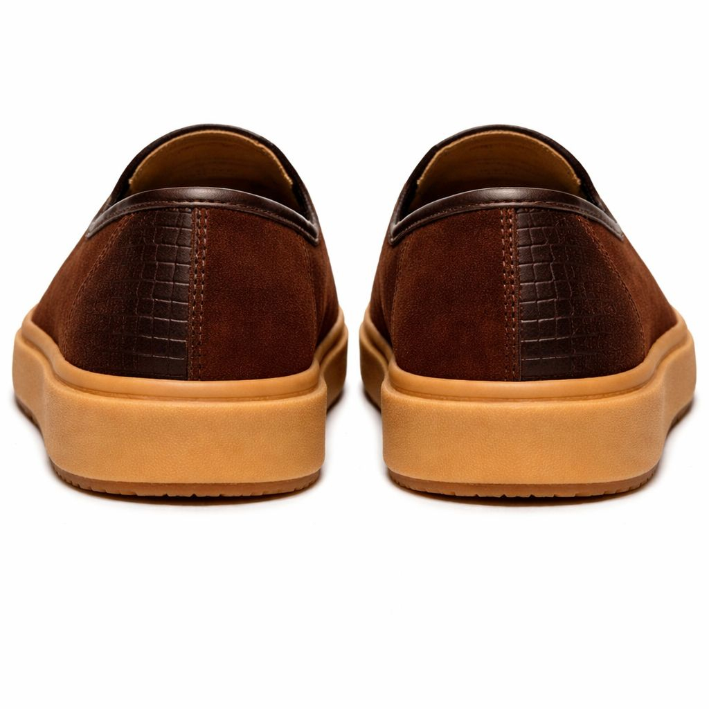 Brown Suede SlipOn Shoe with Rubber Sole